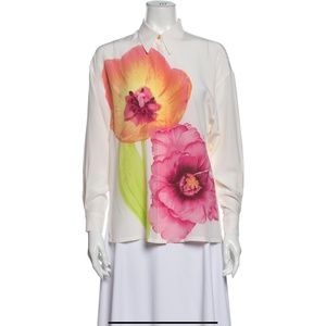 Escada Silk Foral Print Blouse